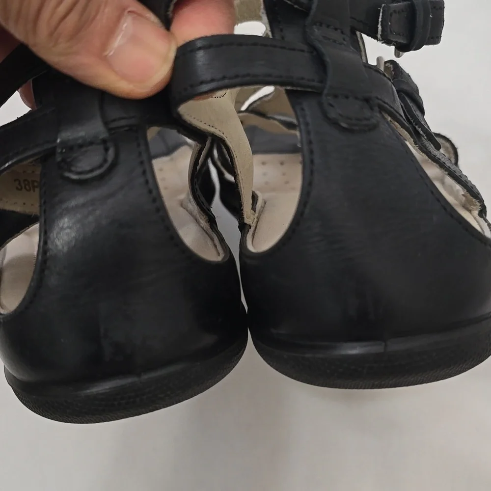 Ecco Black Strappy‎ Women's Sandals 38